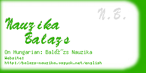 nauzika balazs business card